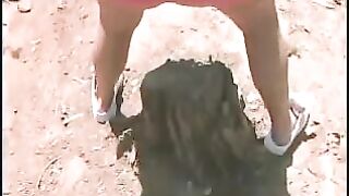 Gorgeous horny girl and long hot turd