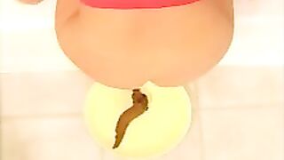 Sweet looking brunette babe and sexy turd