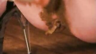 Cute sexy girl pooping heavily