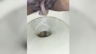 POV hairy lady poops