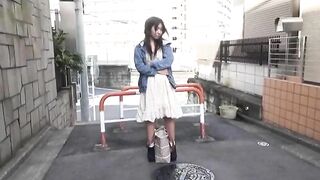 Lovely amateur Japanese chick pooping in her panty