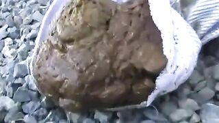 Lovely gal pooping in her knickers