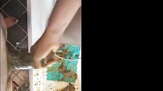 Kinky black chubby bitch scat fuck