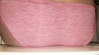 Seated and panty poops