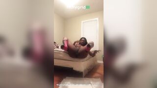 Sexy ebony shit off the bed