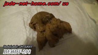 Hairy hot Japanese gal poops