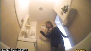 Japanese girl vomit in restroom