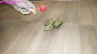 Chubby wife drops load on the floor