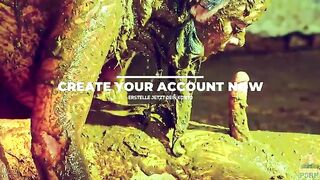 Beautiful scat babe covered in horse dung enjoys sex