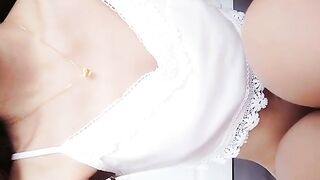 Massive release of thick poop from cute girl