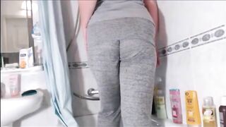 Mature woman pissing and shit smearing