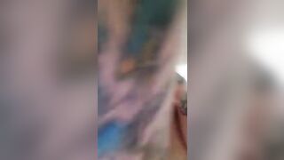 Mature blonde lady and closeup poop