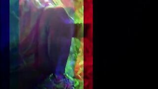 Dirty babe licking shitty dildo