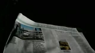 shitting on newspaper in the dark