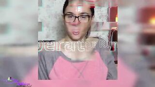 Girl wears floral panties full of shit.