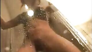 Ebony shit and piss in the shower
