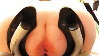 Amateur lady poops hard turd