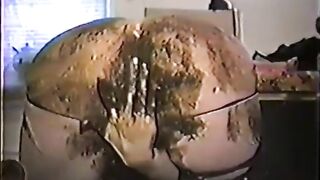 Girl anal masturbation with dildo and smearing