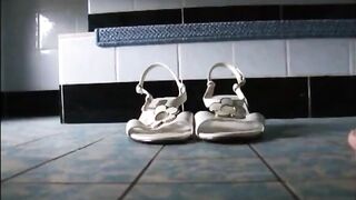 Shit and piss on her shoes then play shit with feet