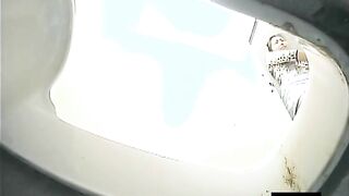 Cute Japanese girl poops in toilet