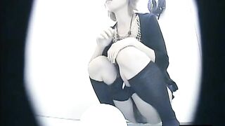 Young Japanese hairy girl caught pooping