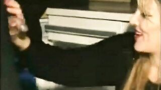 Horny woman shits on her coworker in the office