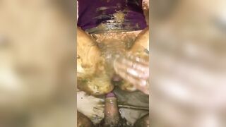 Wife covered in shit taking rough pounding