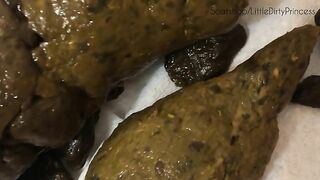 Skinny brunette girl showing her juicy asshole