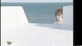 Woman squats and takes a massive shit in front of the baby