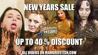 Girls covered in cow shit