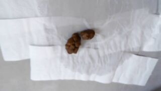 Pretty blonde babe's hard poop drop