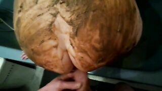 Smearing shit while fucking her