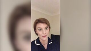 Cute nurse with beautiful ass shitting