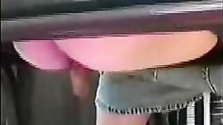 Tattooed ass mature lady pooping