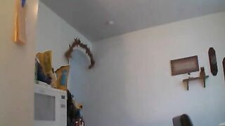 Filling her purse with shit