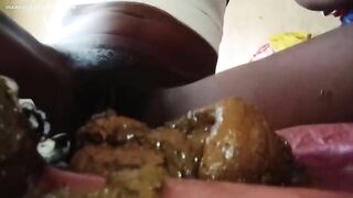 Black girl pooping her panties