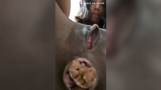 Black ebony girl and thick poop