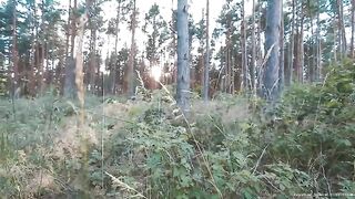 Thick hard poop in the woods