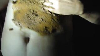 Smearing sexy shit on her sexy body