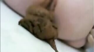 Cute lovely lady smearing and pooping