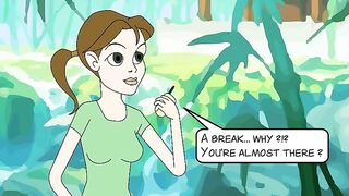 Naughty Cartoon babe poops in the jungle