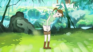 Naughty Cartoon babe poops in the jungle