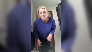 Sexy blonde milf showing her tasty pooping booty