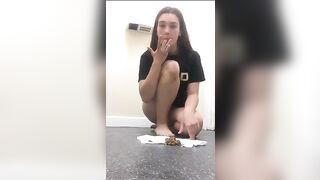 Lovely Asian girl poop licking