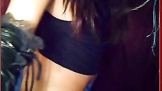 Gorgeous raven head babe loves piss and shit