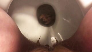 Lovely piss and poop closeup view