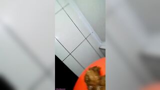 Asian lady and naughty poop
