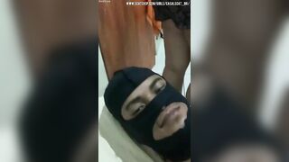 Yummy big booty lady poops on slave