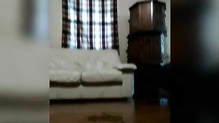 Cheeky dark babe with chubby round ass poop teasing