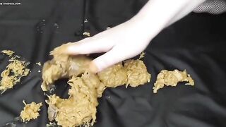 Big dildo in her hot pooping asshole